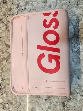Glossier Light Pink Beauty Bag With Snap In Removeable Liner
